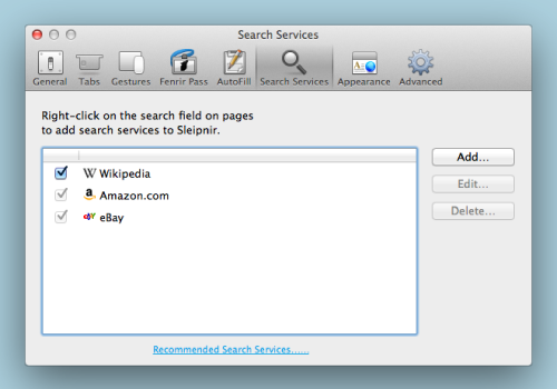 Search Services Preference