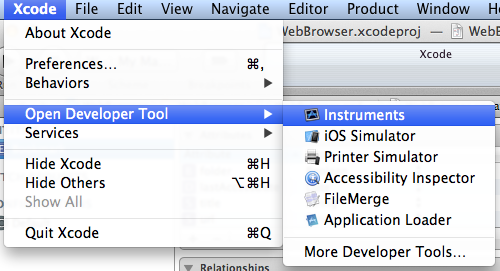 Launch Instruments From Xcode